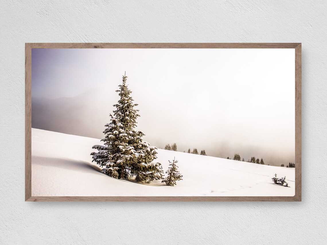 Winter Snow Christmas Art Print, Holiday Seasonal