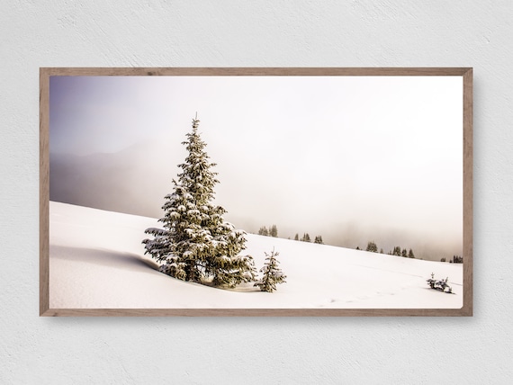 Winter Snow Christmas Art Print, Holiday Seasonal