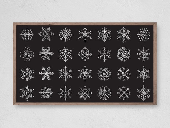Christmas Modern Snowflakes Art Print, Winter Decor