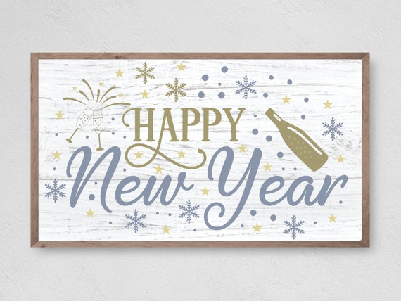 Happy New Year Winter Holiday Art Print
