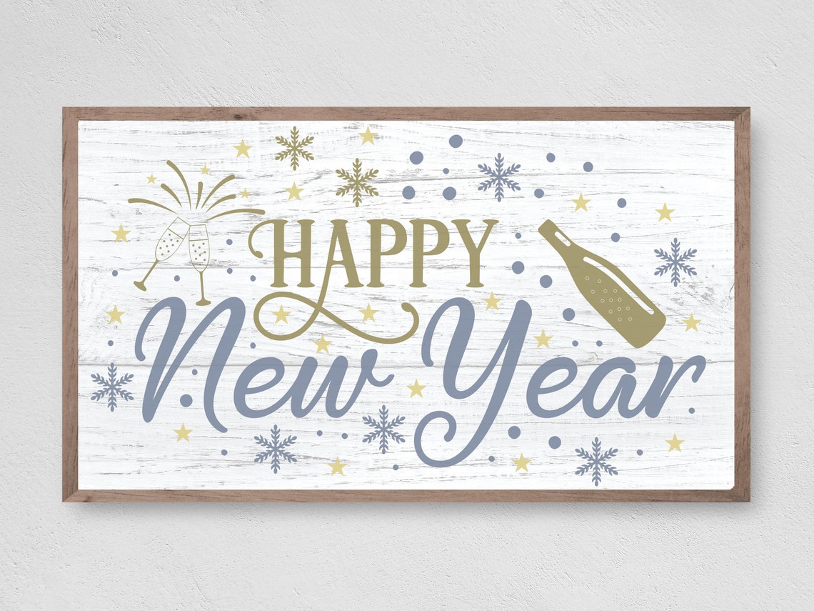 Happy New Year Winter Holiday Art Print