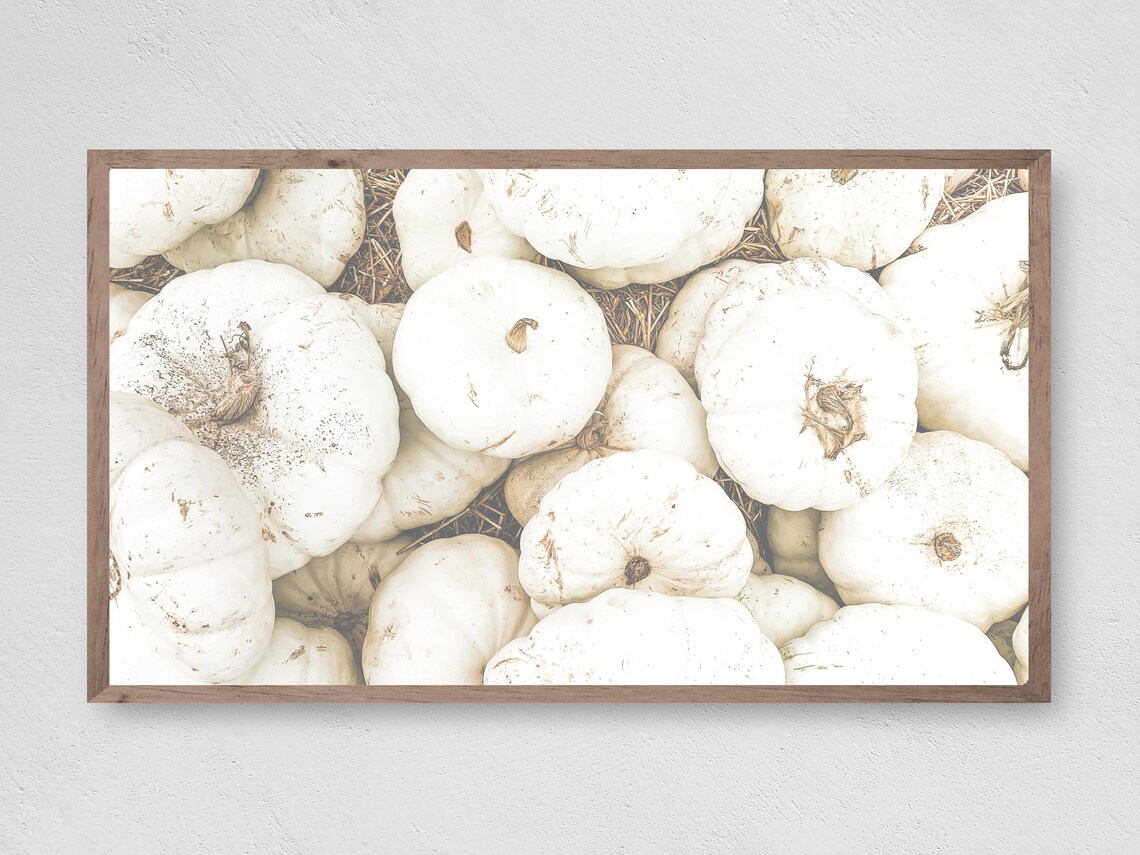White Pumpkin Pile, Instant Fall Art Print