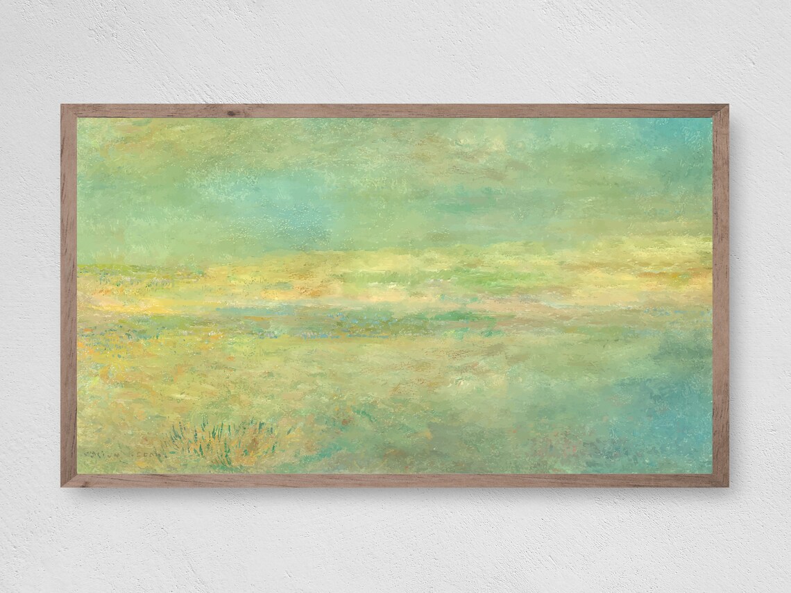 Muted Pond Art Print, Nature Landscape Decor