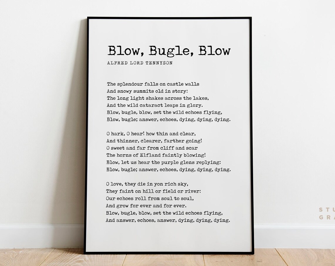 Alfred Lord Tennyson Blow Bugle Blow Castle Walls Poem Poster