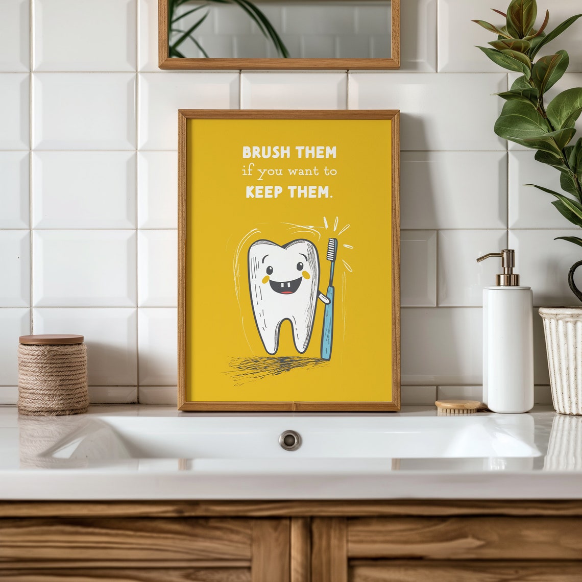 Brush Them If You Want To Keep Them Cute Tooth Dental Poster - Image 2