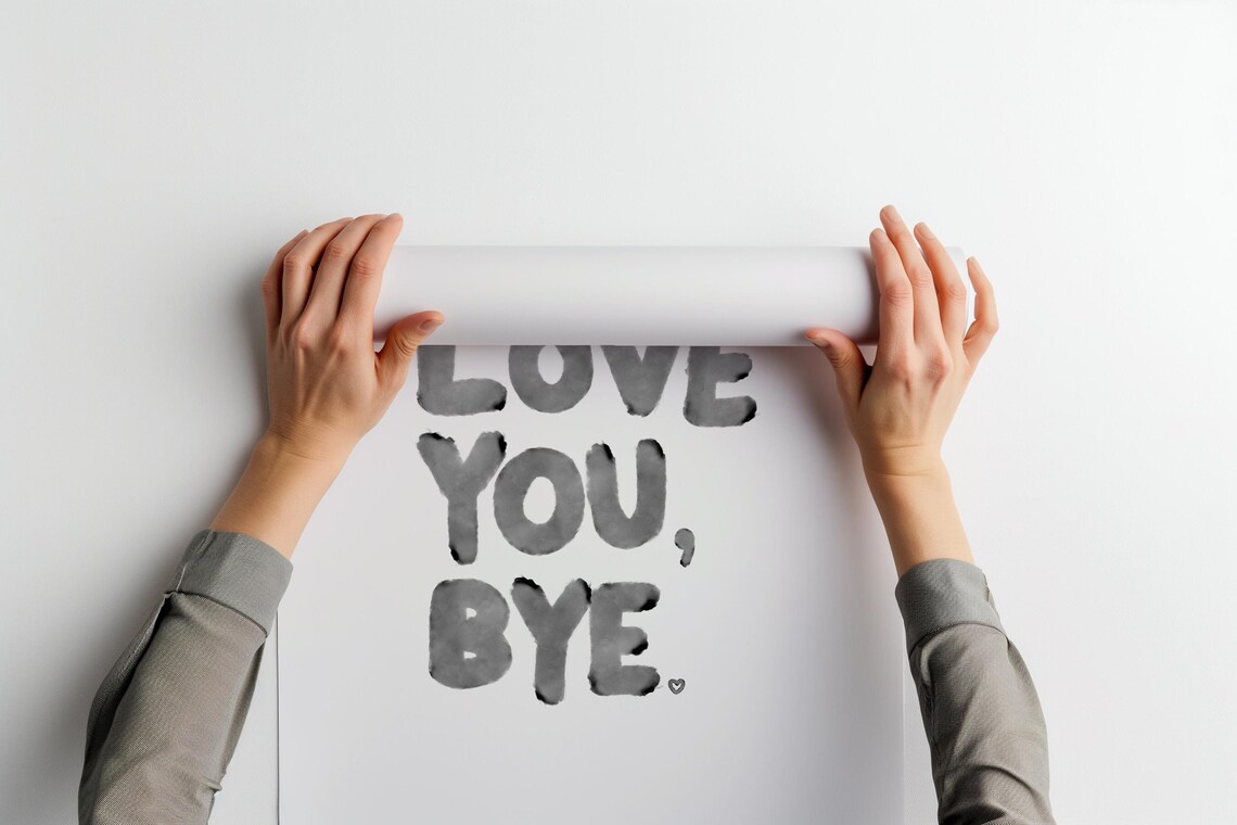 Love You Bye Minimalist Entryway Quote Art Print - Image 3