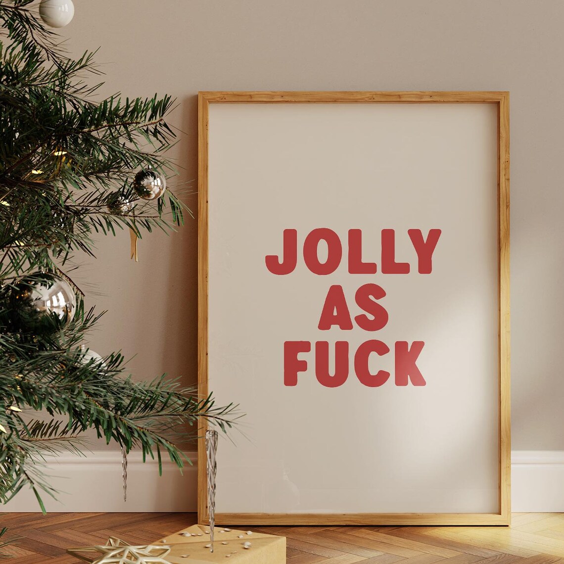Jolly As Fuck Christmas Typography Art Print