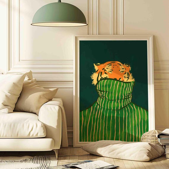 Tiger Art Print, Modern Animal Home Decor