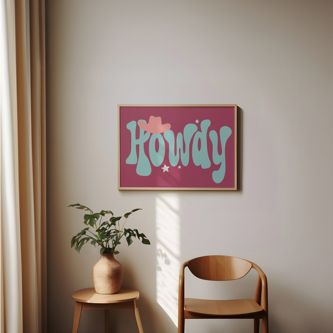 Howdy Retro Typography Art Print, Western Eclectic - Image 2
