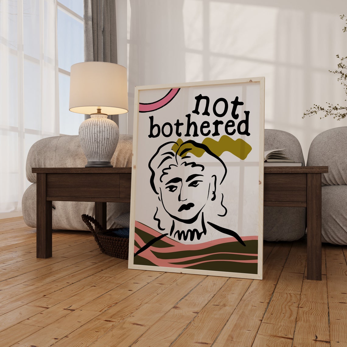 Not Bothered Abstract Woman Face Modern Sassy Line Art Print - Image 3