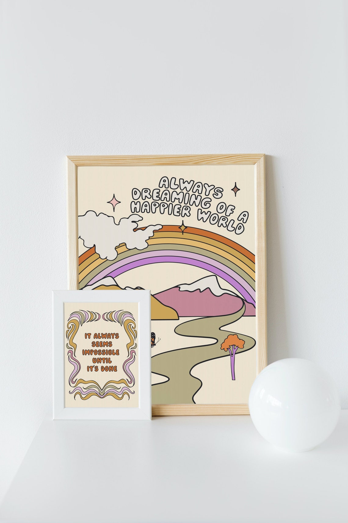 It Always Seems Impossible Until Its Done Groovy Quote Art Poster - Image 2