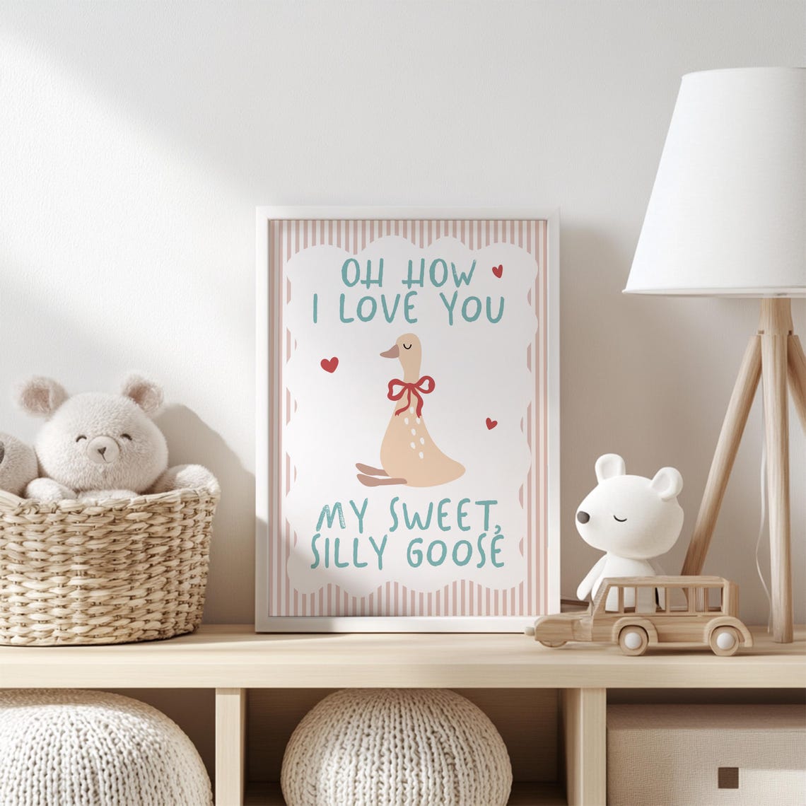 Silly Goose Print, Cute Nursery Wall Art - Image 2