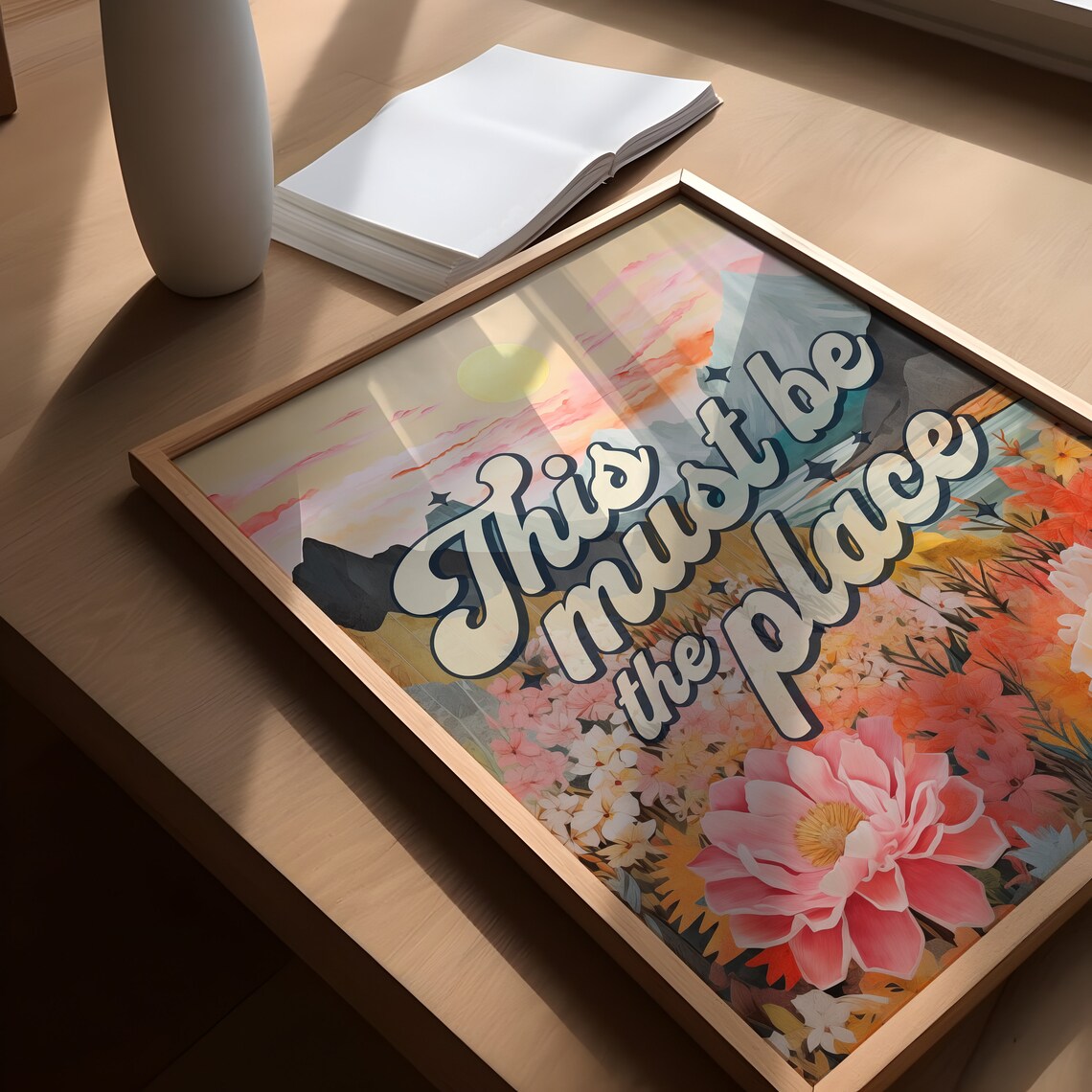 This Must Be The Place Retro Scenic Typography Poster - Image 3