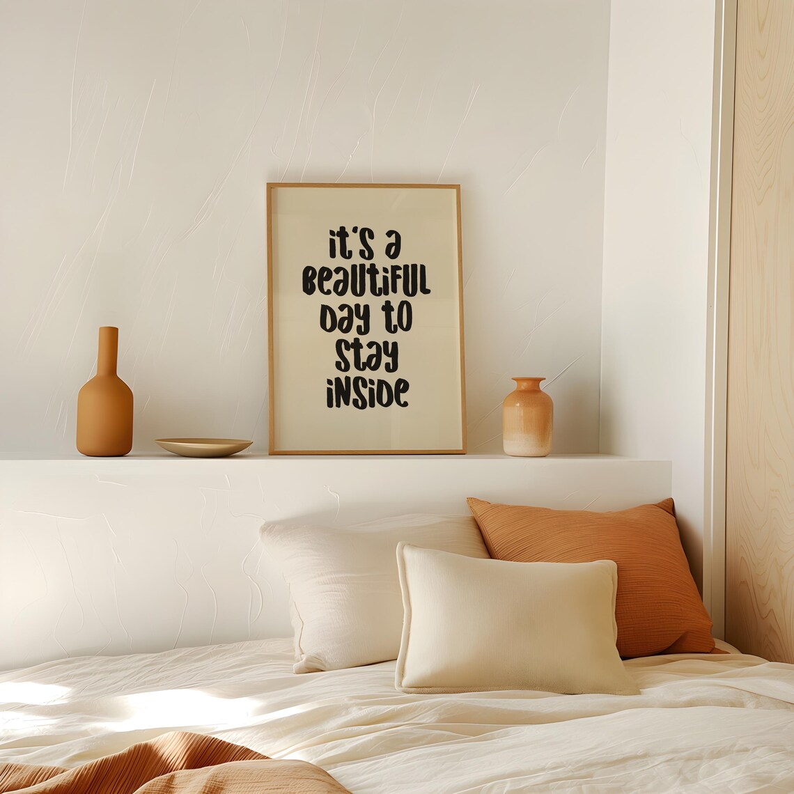 Beautiful Day To Stay Inside Funny Introvert Homebody Quote Poster - Image 3