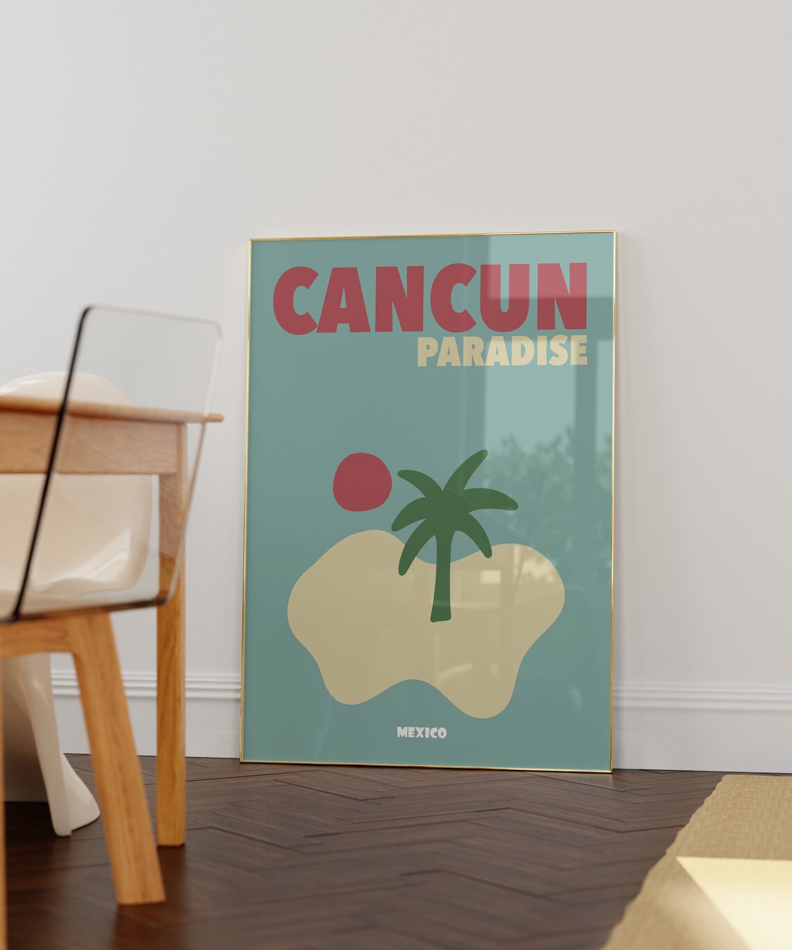 Cancun Paradise Mexico Retro Travel Poster - Image 4