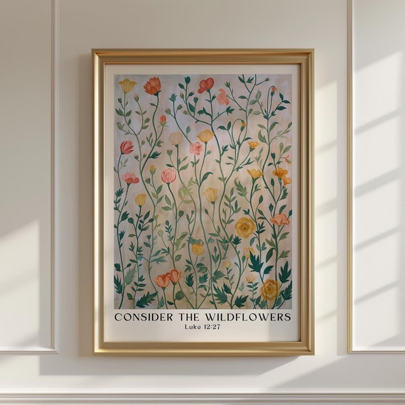 Consider The Wildflowers Scripture Wall Art Print