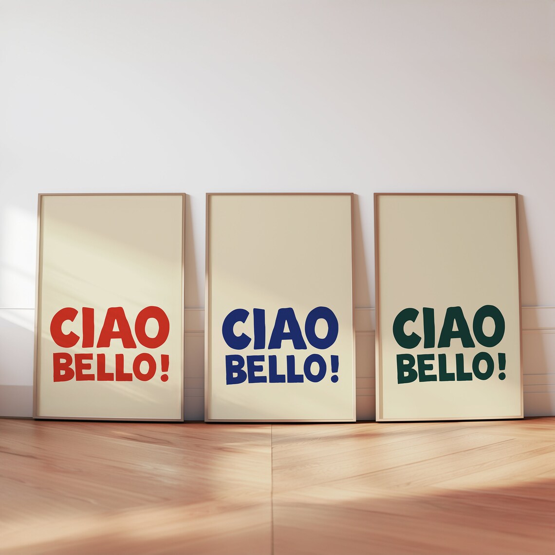 Red Ciao Bello Italian Greeting Retro Minimalist Wall Decor Poster - Image 3