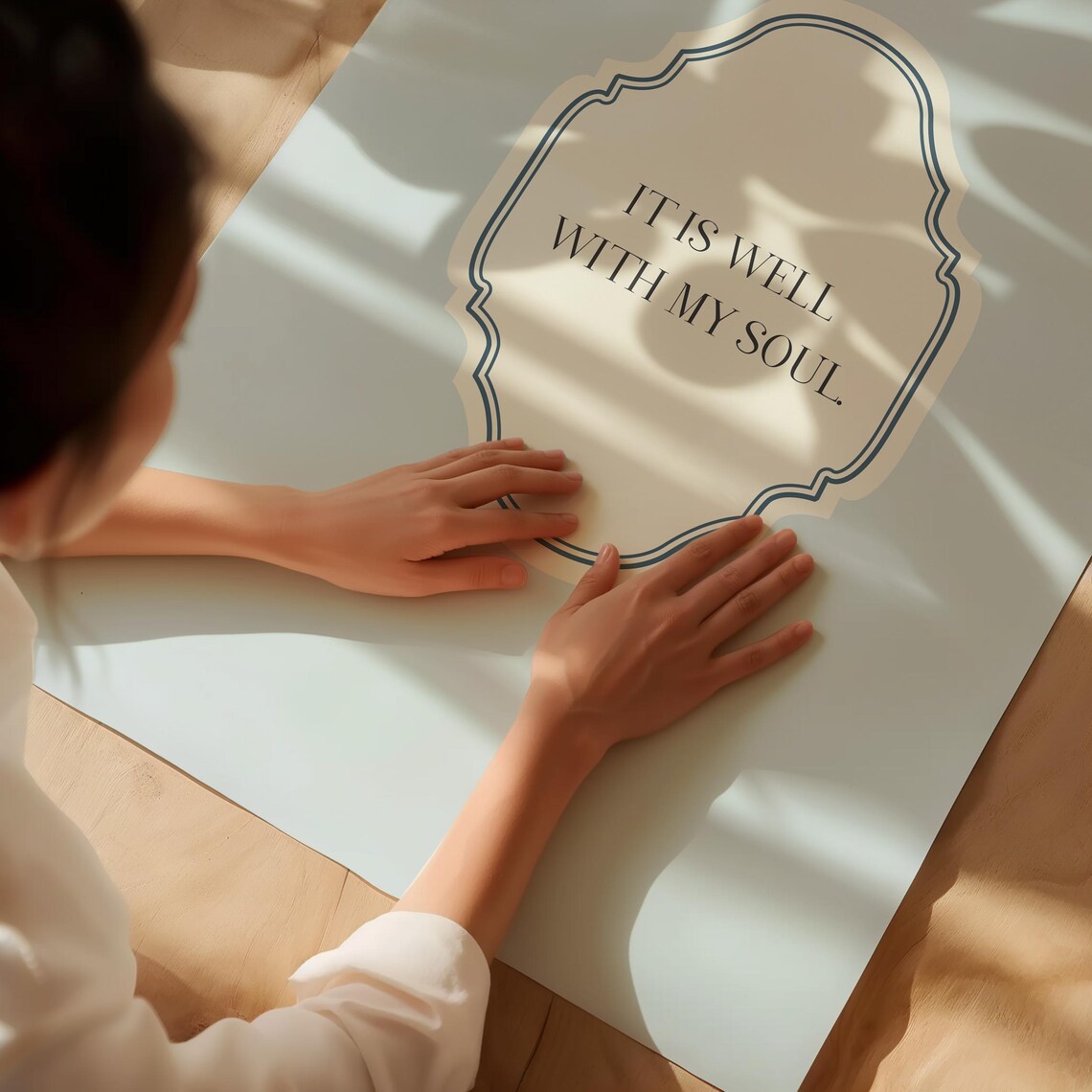 Baby Blue Vertical It Is Well With My Soul Quote Faith Poster - Image 4