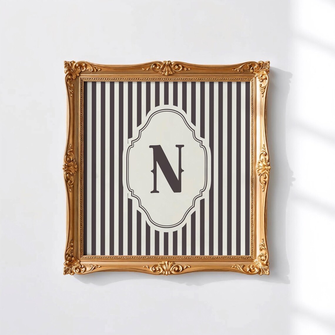 N Square Initial Personalized Watercolor Gift - Image 5