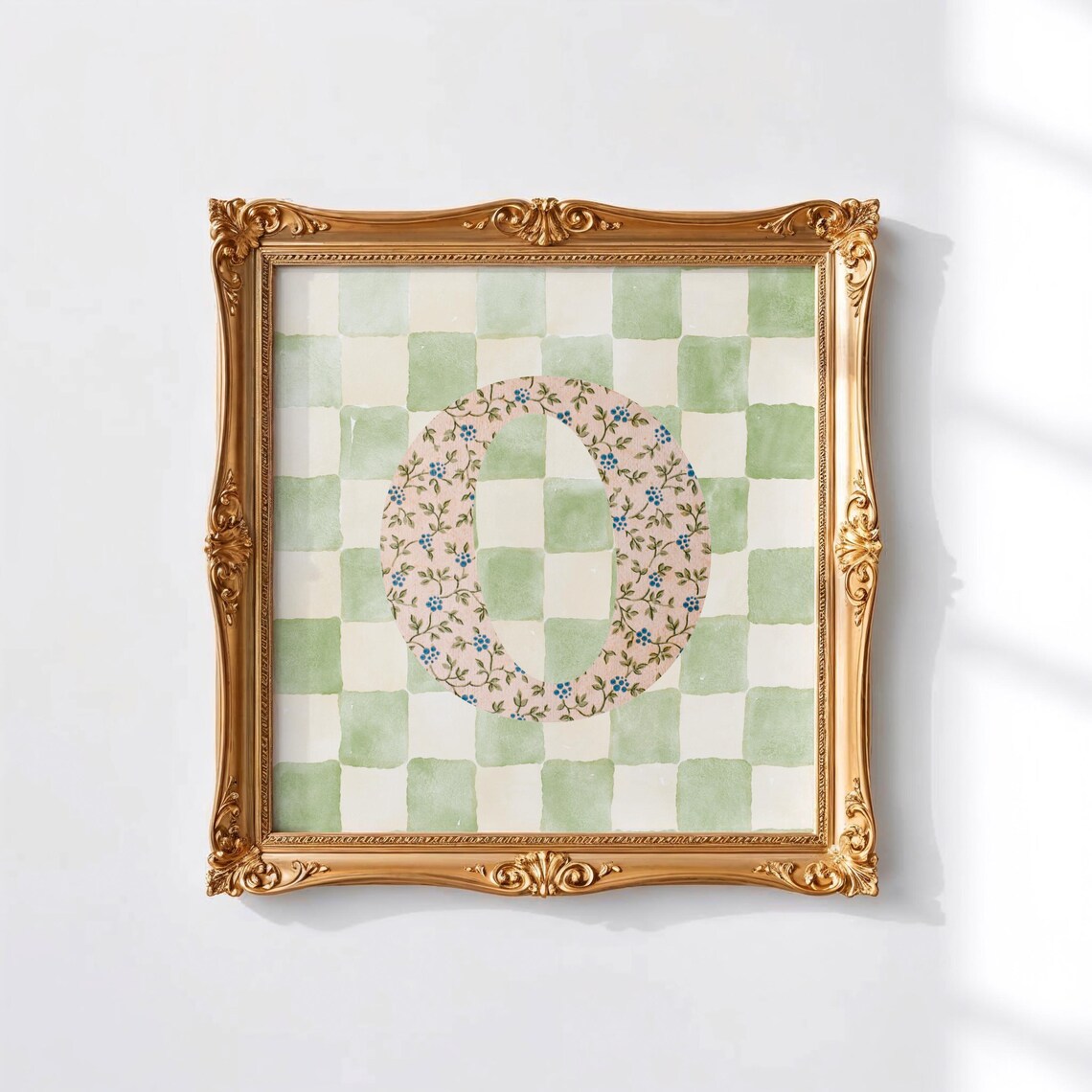 O Square Initial Personalized Watercolor Gift - Image 2