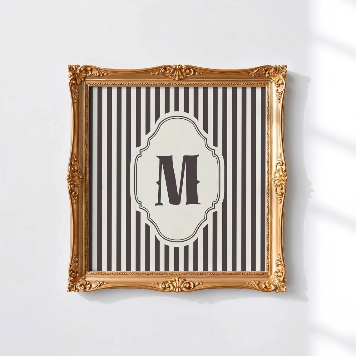 M Square Initial Personalized Watercolor Gift, Art Print - Image 2