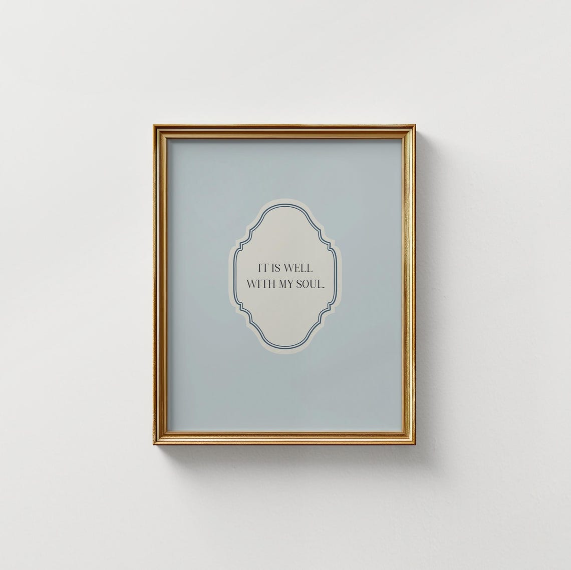 Baby Blue Vertical It Is Well With My Soul Quote Faith Poster - Image 3