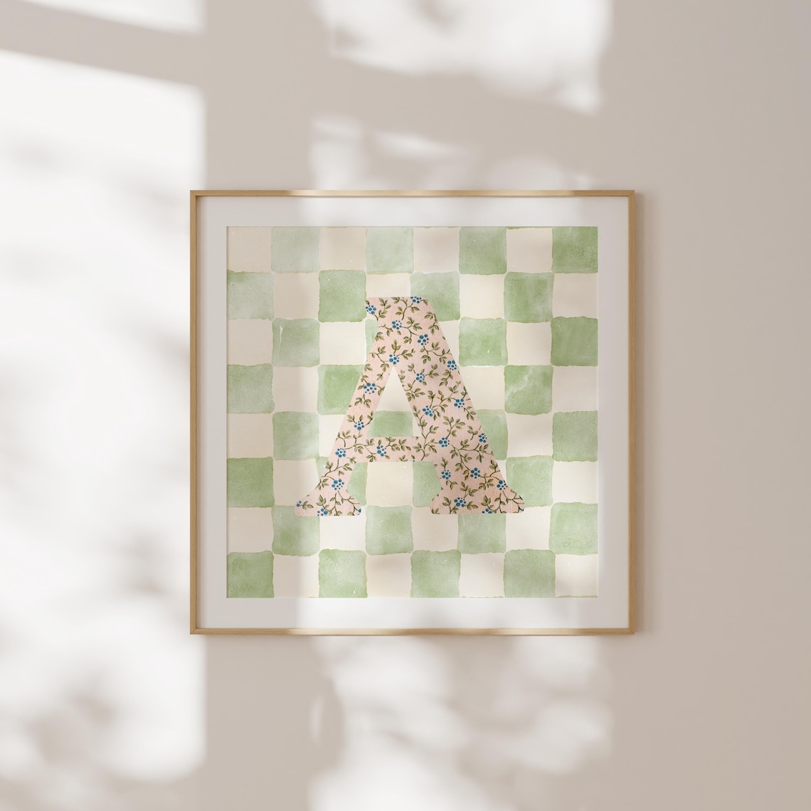 Square Initial Personalized Gift, Watercolor Art Print - Image 5