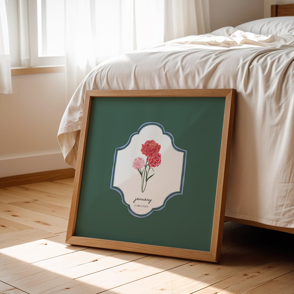 January Carnation - Personalized Floral Print - Image 2