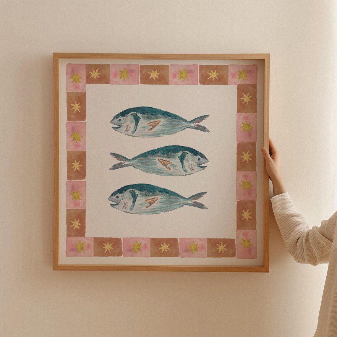 Retro Celestial Sardines Art Print, Kitchen Decor - Image 2
