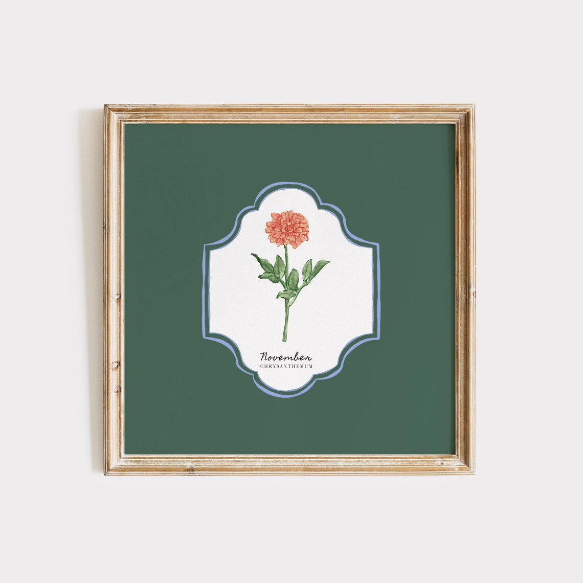 November Birth Month Flower Personalized Gift Art Print - Image 2