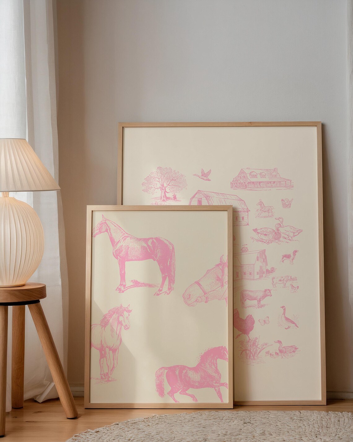 Pink Horse Illustration Art Print, Vintage Equestrian - Image 3