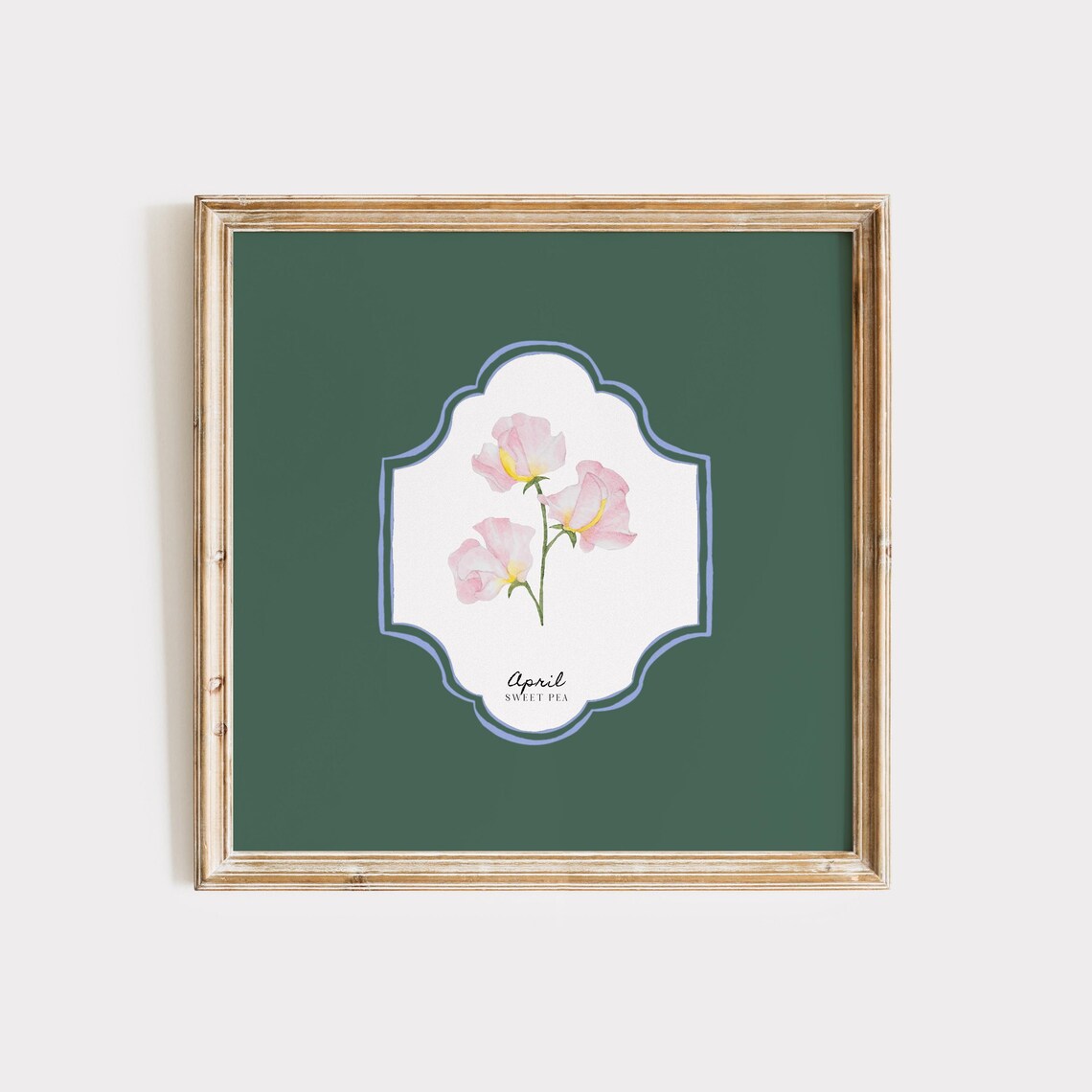 April Birth Month Flower Personalized Gift Art Print