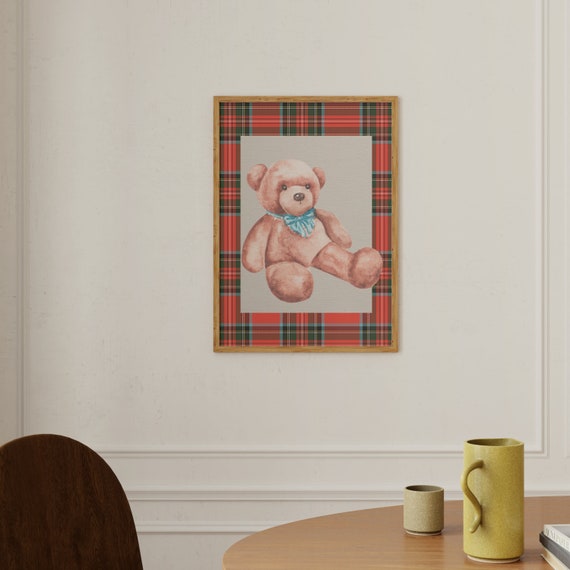 Vintage Teddy Bear Art Print Instant Cottagecore Living Room Decor Nursery Art Vintage Wall Art Ralph Lauren Bear