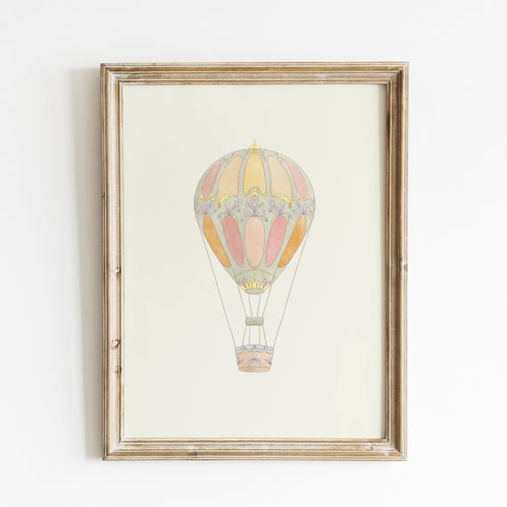 Vintage Balloon Print, Abstract Botanical Art Print
