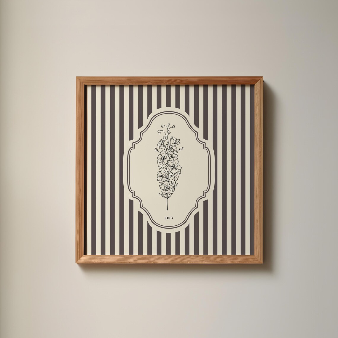 July Birth Month Flower Square Art Print - Image 4