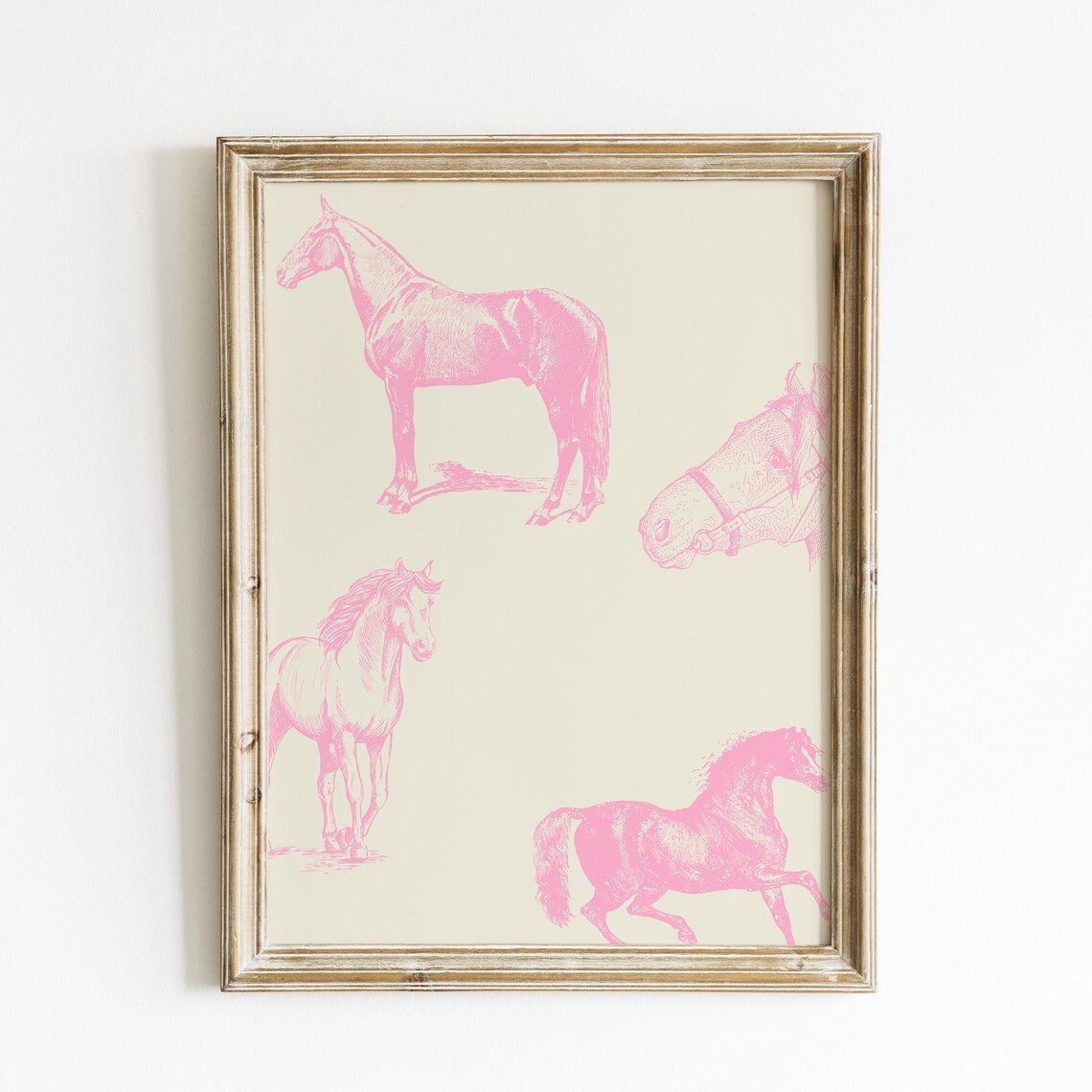 Pink Horse Illustration Art Print, Vintage Equestrian - Image 2