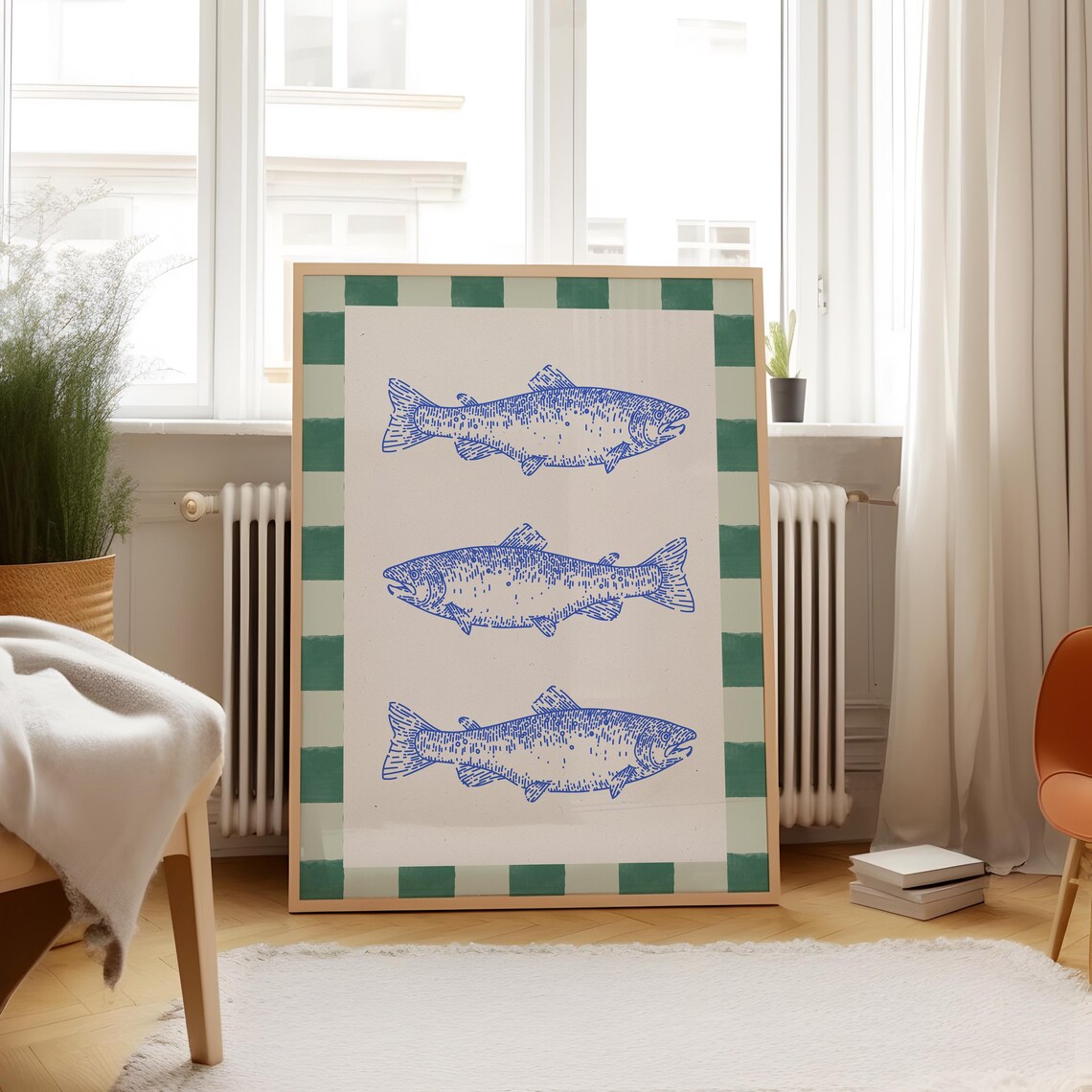 Catch Of The Day Coastal Minimal Cottage Art Print - Image 2