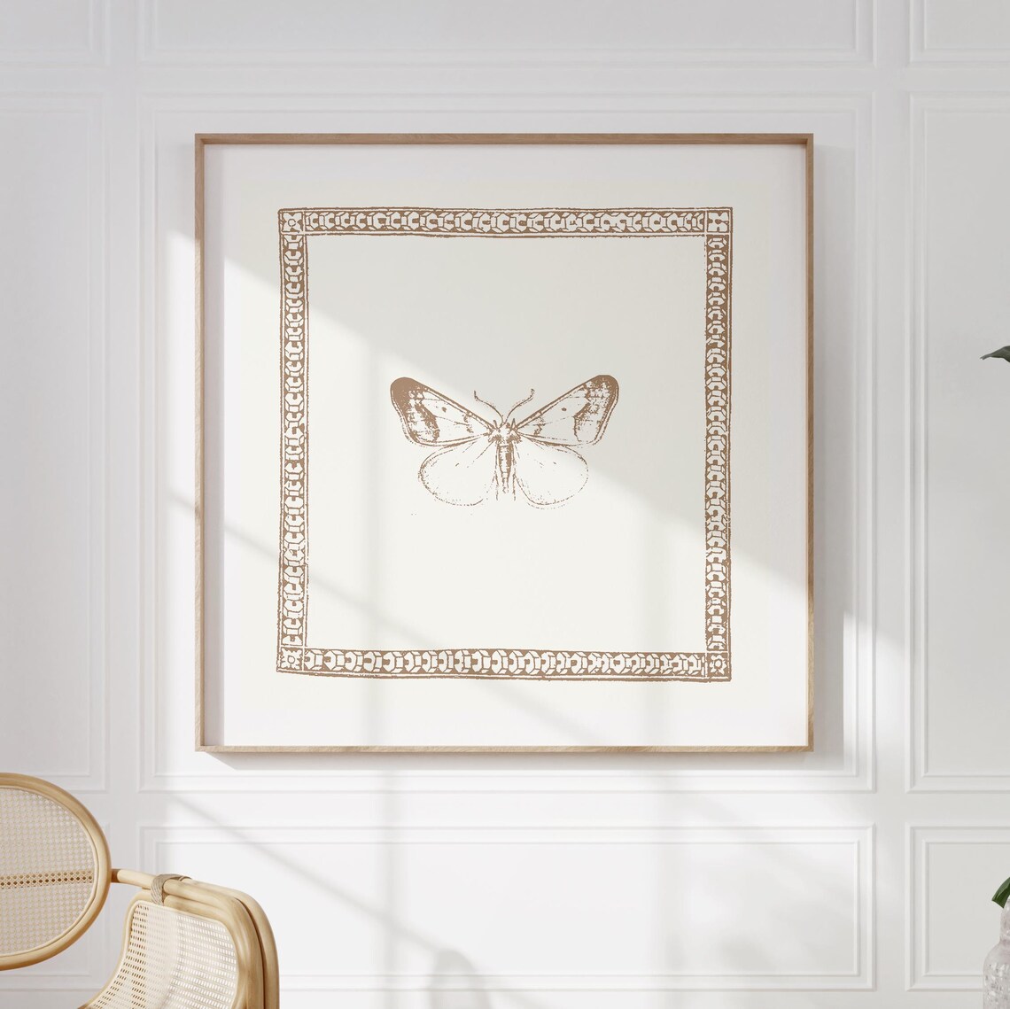 Vintage Minimal Butterfly Art Print, Mocha Brown - Image 3