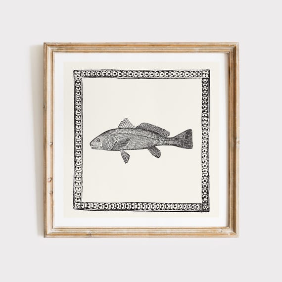 Black And White Minimalist Fish Print Instant Wall Art Trendy Decor Illustration Living Room Art Nursery