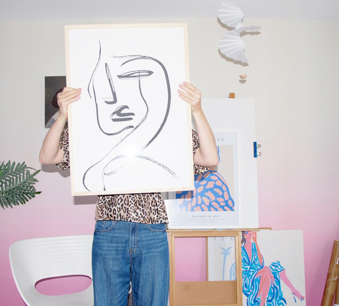 The Face, Abstract Figurative Line Drawing - Image 2