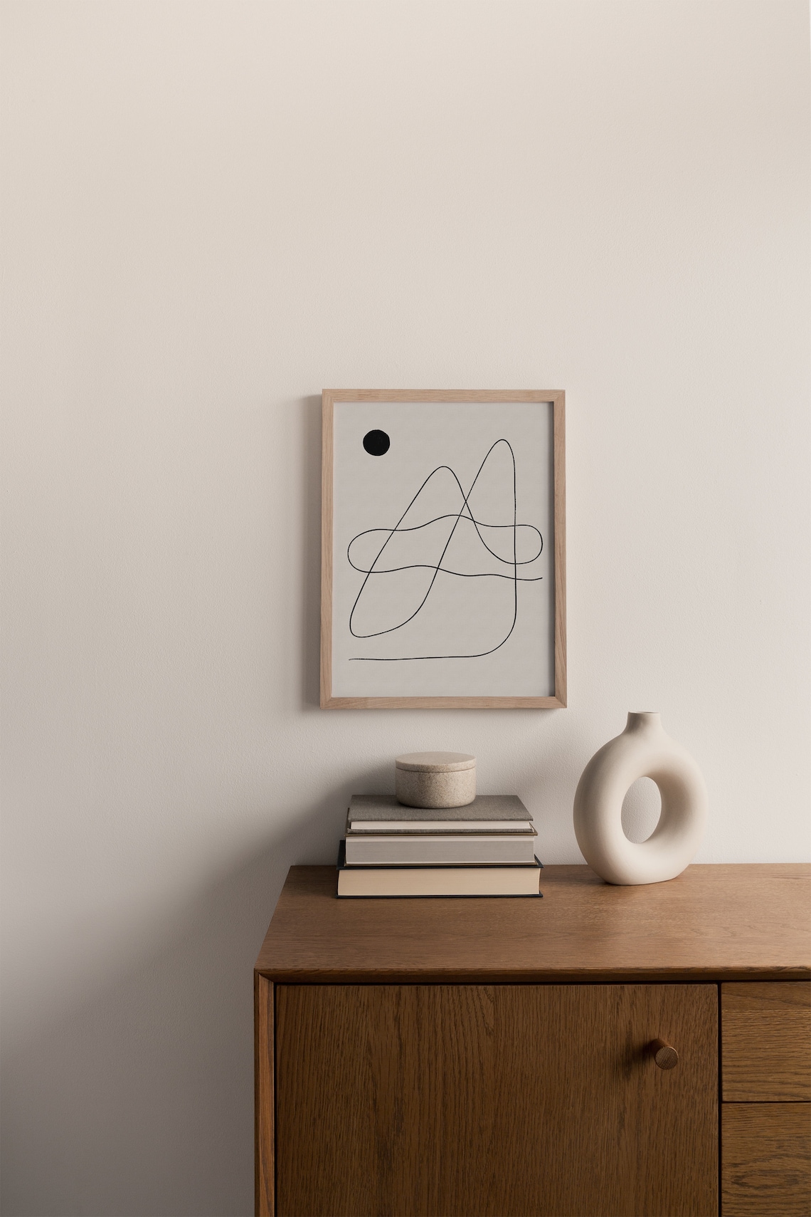 Moon Landscape Minimal Continuous Line Drawing - Image 3