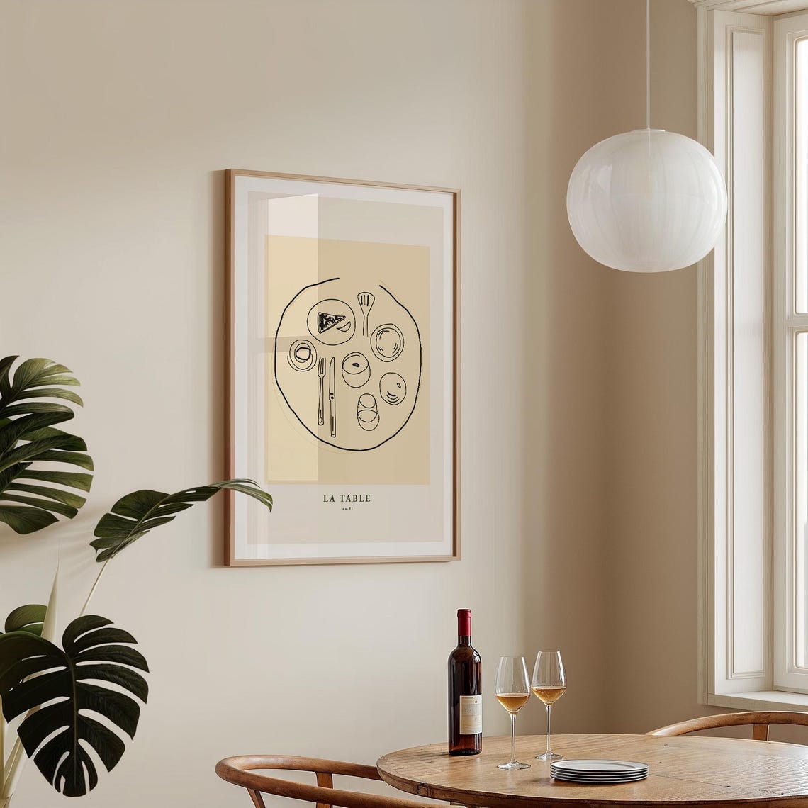 La Table No 01 Minimalist Dinner Table Setting Line Art Kitchen Poster - Image 4