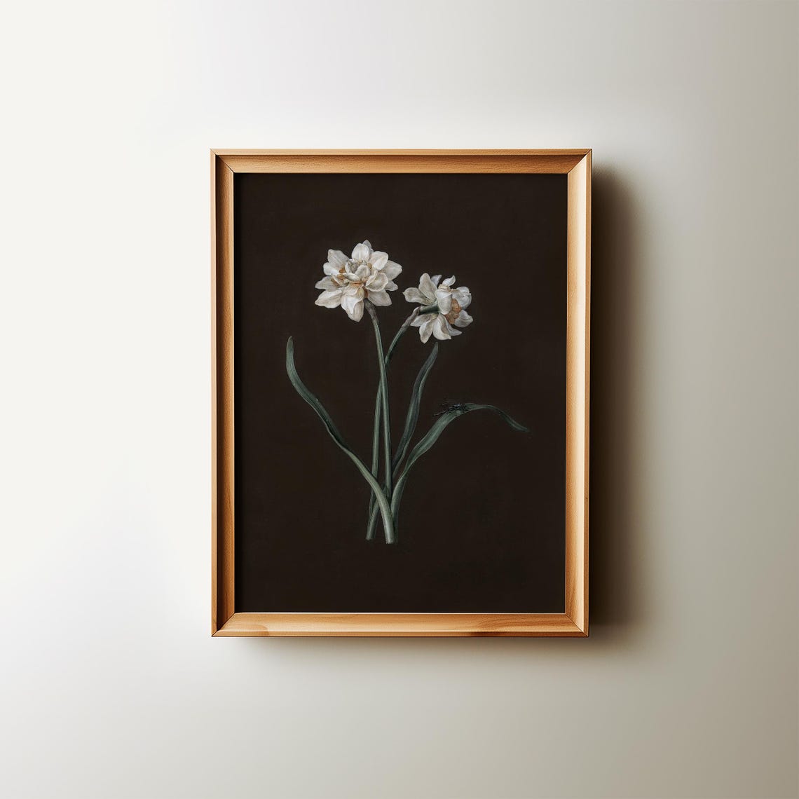 Moody Blush Floral Bouquet Vintage Dark Academia Botanical Poster - Image 3