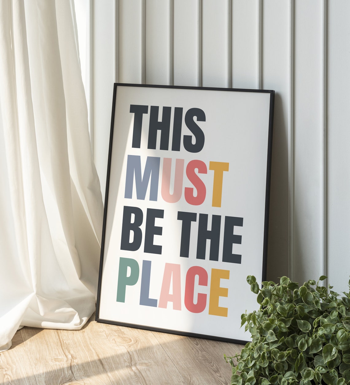 This Must Be The Place Rainbow Typography Quote Poster Decor Art - Image 3