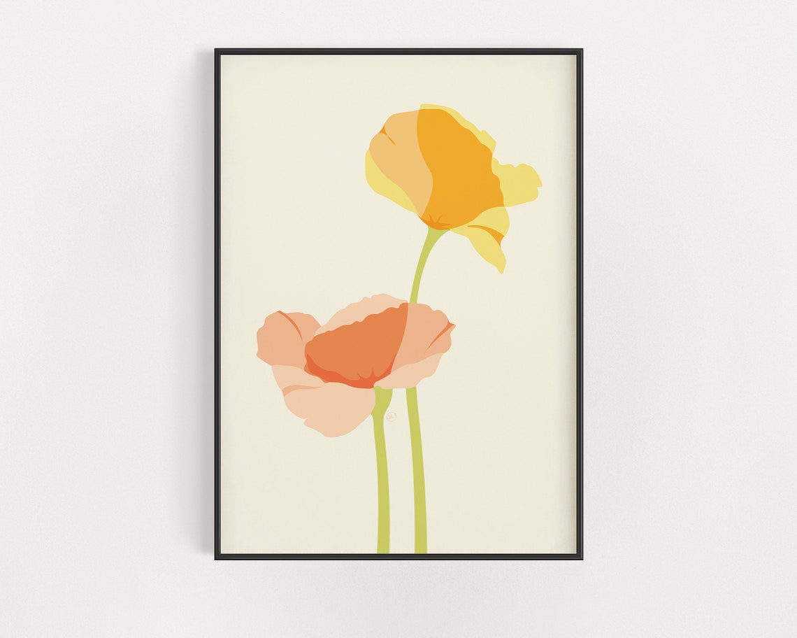 Poppy Print, Minimalist Botanical Poster Print