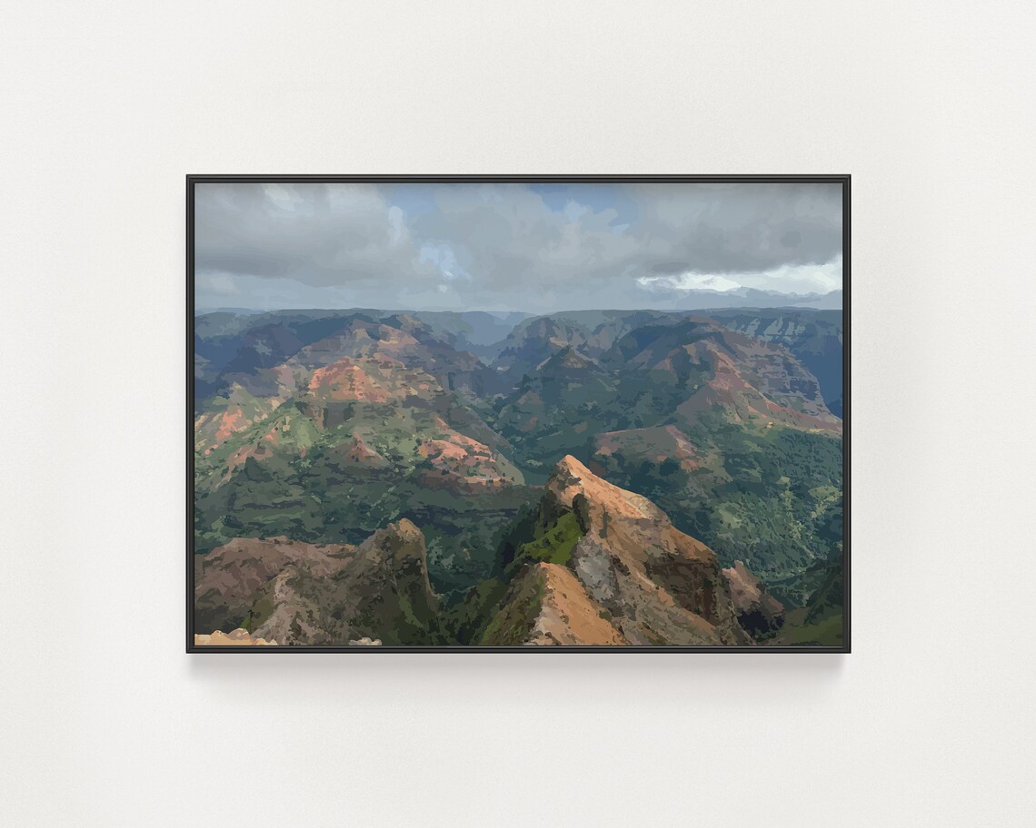 Waimea Canyon Travel Poster, Kauai Landscape