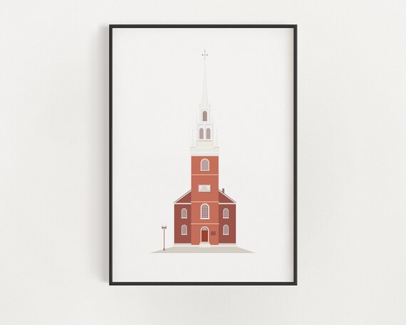 Historic Boston, Old North Church Travel Poster