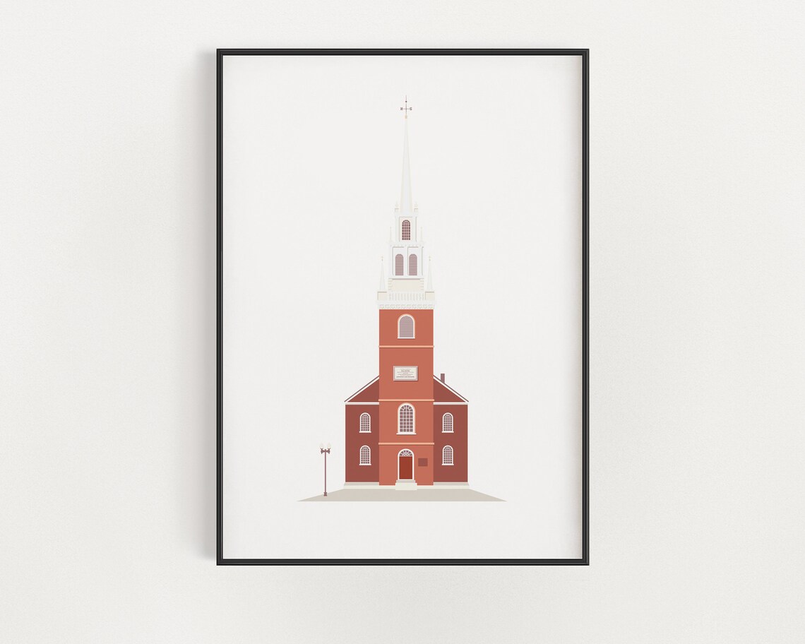 Historic Boston, Old North Church Travel Poster