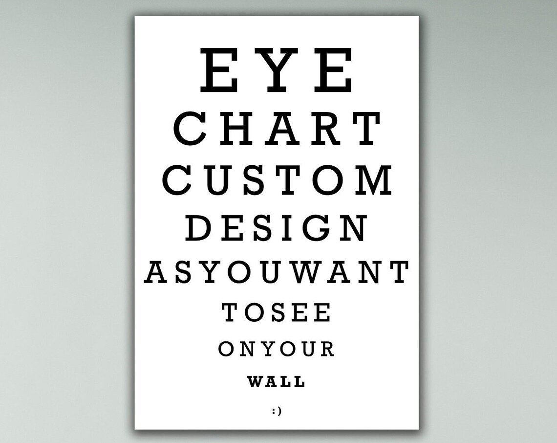 Custom Word Eye Chart Personalized Art Print