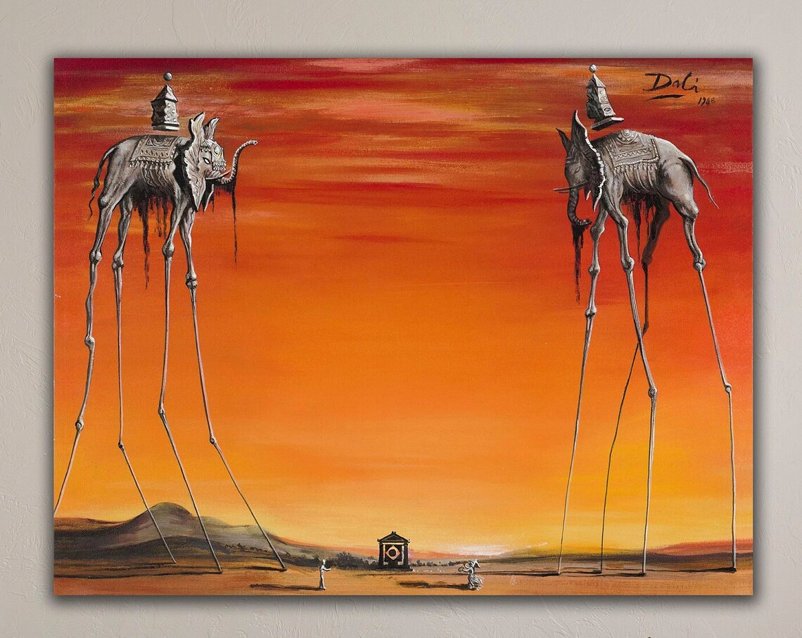 Salvador Dali Elephants, Surrealist Art Print